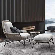Aimir Set di Mobili da Giardino per Esterni, Divano in Rattan in Stile Nordico Combinazione Moderna Mobili per Il Tempo Libero Balcone Giardino Poltrona Singola con Poggiapiedi,Grigio