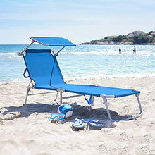 Comoda sedia a sdraio pieghevole da giardino con parasole per patio e giardino, campeggio, picnic, spiaggia, relax all'aperto