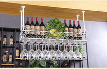 GAXQFEI Cremagliera da Cucina in Vetro per Vino Portabicchiere in Vetro Appeso, Armadio Inferiore ad Alto Contenitore, Rack Classico, Bar Cucina Champagne Rack per Goblet, ad Altezza Regolabile-Whit