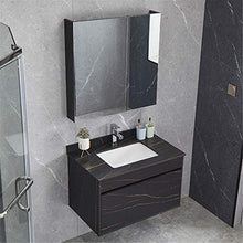 Set di Mobili da Bagno Mobile da Bagno Armadio per lavabo a Muro Cabinet Combinato Specchio Specchio Vanity Cabinet Set con Specchio (Color : Black, Size : 50x60x48cm)