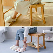 HYYDP Bagno Sgabello Sgabelli da bagno Sgabello da bagno in legno massello di bambù spesso antiscivolo Impermeabile Sgabello da doccia Sgabello da bagno Sgabello Be applicable compatible for anziani (