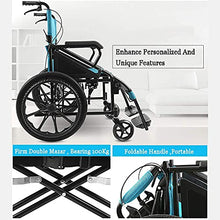 Carrozzine da Trasporto Leggere Pieghevoli | Sedile E Schienale Ergonomici | Larghezza Seduta 46 Cm - Adatto A Disabili E Anziani A