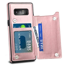 Suhctup Compatibile con Custodia Samsung Galaxy Note 8 pelle,Cover Samsung Galaxy Note 8 con Interno Morbida TPU,Porta Carte Slot e Antiurto Flip Wallet [Chiusura Magnetica] Protettiva Case (Oro rosa)