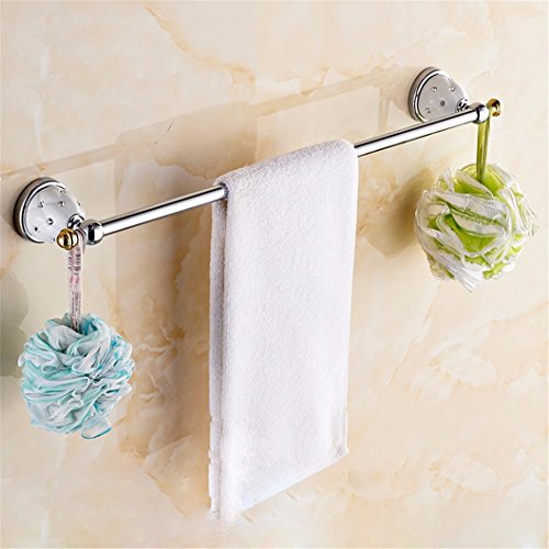 MBYW Portasciugamani Alto carico Portasciugamani da Bagno Mensola portaoggetti Portasciugamani da Bagno a Barra Singola Forato in Acciaio Inossidabile con Borchie in Ceramica, 50 cm (19,6 Pollici)