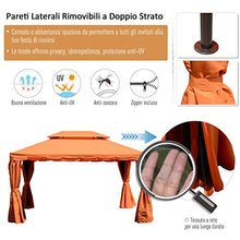 Outsunny Gazebo di Lusso Tendone da Giardino con Tettoia Idrorepellente 3x4m
