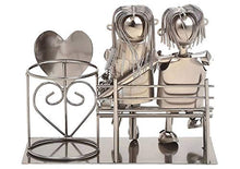 Vino Bottiglia Titolare Amore Coppia Bottiglia Titolare Vino Stand Matrimonio Regalo Amore (Coppia Seduta su panchina)