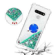 Custodia LG Stylo 6 Squillo della Base del Telefono TPU Brillantini Diamond Liquido Telefono Bumper Case（Amore Verde）
