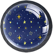 Yellow Stars Night Navy Pomelli per Porta Set di 4 Pomelli per Mobili Manopole per Cassetti Cucina Armadio Vetro