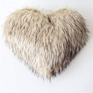 Finto Raccoon Pelliccia Cuore Cuscino Indietro Cuscino Coperchio Per Cuscini Da Gettare Cuscino Caso Home Decorativo Super Morbido Peluche