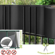TerraUno - Strisce frangivista premium per recinzione a doppia asta, 50 m x 19 cm, con 30 clip, colore antracite, in PVC per la recinzione