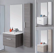 Bagno Italia Mobile Bagno sospeso 60 cm Bianco Rovere Chiaro o Scuro arredo con Colonna Abbinata Omaggio Mobili con Anta I