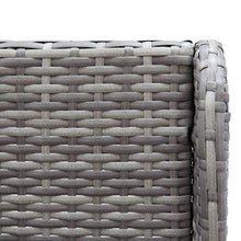 Divano angolare da giardino, 2 pezzi, in polyrattan, colore: grigio