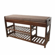 Stores Panca, Panca Scarpa in Legno retrò, scarpiera a 2 Piani, Rack di stoccaggio, Panca per ripostiglio Palestra, Dimensioni Letto Sgabello fine Letto: 89,5 * 49 * 29,5 cm