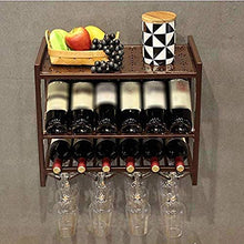 Y DWAYNE Portabottiglie per Vino Moderno in Metallo Portabottiglie per Vino-Decorazione per la casa Portabottiglie da Parete, può Contenere 12 Bottiglie di Vino e 12 bicchieri-80 * 30 * 42 cm