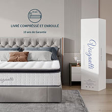 Vesgantti Materasso Una Piazza E Mezza 120x190, Alto 26 cm, Materasso a Molle insacchettate e Memory Foam Ergonomico a 7 zone Schiuma Traspirante Ibrido con 2cm Topper, Morbido, Bianco