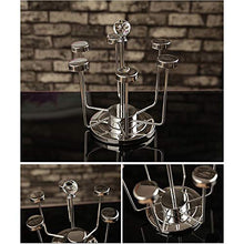 WJJ Portavini Parete Vintage Acciaio Inossidabile Wine Glass Gancio, Elegante Cremagliera di Vetro di Asciugatura/Bicchieri di Vino Cremagliera/Calici Holder Bagagli con 6 Ganci for Molteplici Usi