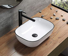 LHY BATHLEADER Lavandino di Ceramica dei bagni, lavandino Ovale del contatore Montato Superiore, lavabo di Arte Ultra Sottile,Black