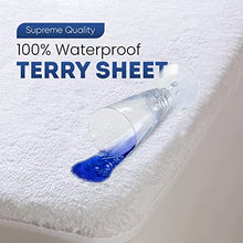 100% cotone terry telo impermeabile lenzuolo coprimaterasso topper cover traspirante super assorbente antimacchia anti-allergico & non-noisy, King (152x203cm)
