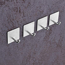 Vista Ganci Appendiabiti 4 Pezzi Ganci Adesivi Bagno in Acciaio Inox Appendiabiti a Parete Appendi Accappatoio, Asciugamani Set di Ganci Quadri per Cucina e Bagno Accessori Bagno
