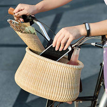 MAHFEI-Cestini Portaoggetti Cesto in Rattan Cestino della Bicicletta Cesto Appeso Cesto di Verdure Stile Casale Tessuto A Mano Raffinatezza Indossare (Color : Natural 29x20x18cm, Size : 1PCS)