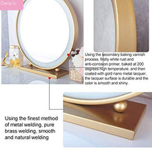 AOIWE Specchio Golden Round LED Lampada LED Desktop Specchio in Ferro battuto in Ferro truccato in Metallo con spogliatoio Studio Specchio per Il Trucco Specchio Specchio