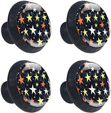 Notte gialla bianca arancio del motivo a stelle Pomelli per Porta Set di 4 Pomelli per Mobili Manopole per Cassetti Cucina Armadio Vetro
