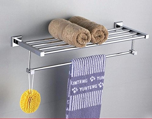 MBYW Portasciugamani Moderno e Minimalista Alto carico Portasciugamani Elegante da Bagno Mensola portaoggetti Porta Asciugamani, Doppio Ponte, mensola Bagno, Supporto a Parete, Rame, 30 cm