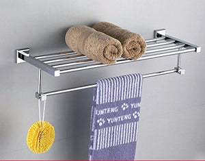 MBYW Portasciugamani Moderno e Minimalista Alto carico Portasciugamani Elegante da Bagno Mensola portaoggetti Porta Asciugamani, Doppio Ponte, mensola Bagno, Supporto a Parete, Rame, 30 cm