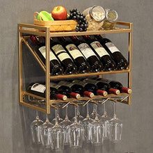 FWZJ Wine Lovers/Wall Mounted Wine Rack Bottle & Glass Holder Cork Storage Store Red, White, Champagne Come with 12 Cork Wine Charms Home & Kitchen Décor Storage Rack Hangin