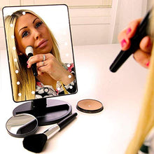XRZY Specchio per Trucco da banco, Specchio da Viaggio per Trucco a LED, Specchio cosmetico Illuminato 10X Desk ingranditore Portatile
