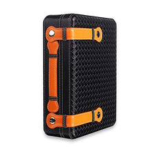 CLNAONG Humidor per Sigari, Cigar Box Legno di Cedro Black Mat Check in Pelle Cigar Humidor Cigar Moda Scatola Portatile