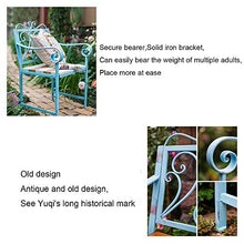 GaoF Panca in Metallo per Esterni, panchine per terrazza da Giardino, Combinazione di Tavolo e Sedia da Balcone con Struttura in ghisa, panchina con braccioli e Schienale, Tavolo e Sedia per Tutte Le