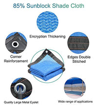 Telo Ombreggiante, Telo da 85% in Sunblock Blu con Bordi e Occhielli Neri - Rete Resistente all'ombra UV for Piante da Giardino (Size : 6m x 7m)