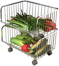 Knoijijuo Regal mensola in Acciaio Inox con 2 Ripiani per la Frutta e Verdura Mensole da Cucina (42x35x44cm) Auto di nicchia scaffale nicchia