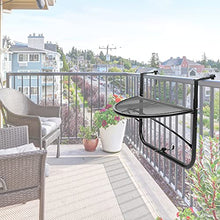 PrimeMatik - Tavolo Pieghevole semicircolare per Balcone 60x30cm Nero