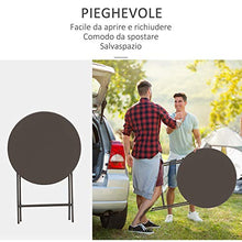 Outsunny Tavolino con Sedie da Giardino Pieghevoli in Acciaio Marrone, Set 3 Pz per Balcone, Terrazzo, Esterno
