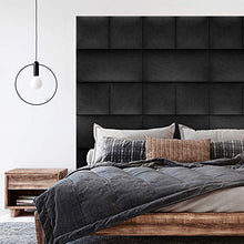 Isolbau Pannello da parete decorativo 3D, cuscino da parete in tessuto, decorazione da parete moderna e imbottita, per camera da letto, letto e testiera per letto di dimensioni (30 x 30 cm, quadrato, nero)