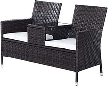 Panchina con mobili da esterno a mattrops, vite 2 sedile da compagnia in vimini amare sedile per maglieria partner panca,Brown