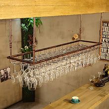 JHGJBJ Bottiglia di Vino/Supporto Bicchiere da Vino, Vino Pendente di Vetro Creativo può Appendere 24 Coppe, Mensola Cubo Kitchen Bar Bodega (Color : Brown)