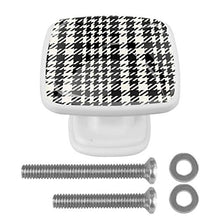 Plaid bianco nero 4 PCS Pomelli per Porta, Pomolo per Mobile, Pomelli per Mobili con Viti, Maniglia per Armadietto, Pomelli per Porta, Pomelli per Cassetti per Porta, Armadio, Cassetto e Credenza