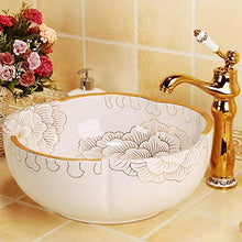 Jgophu Appendiabiti da bagno, stile europeo, stile vintage, in ceramica, con motivo di peonia