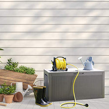 Outsunny Baule da Esterno in PP Effetto Rattan 380L Cassapanca da Giardino per 2 Persone, Grigio Chiaro 122x54.5x62.5cm