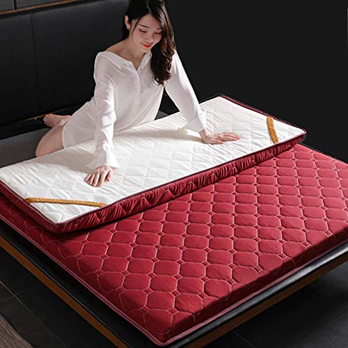 ZHAS Tappetino per Dormire Impermeabile Traspirante Tatami, Pieghevole futon Giapponese Tradizionale per Pavimento, Imbottito Trapuntato Antiscivolo coprimaterasso Imbottito Antibatterico per Il