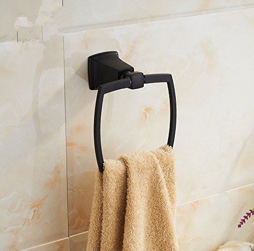 CZOOR - Portasciugamani con finitura nera vitange e barra porta asciugamani, montaggio a parete, design creativo in acciaio inox spazzolato