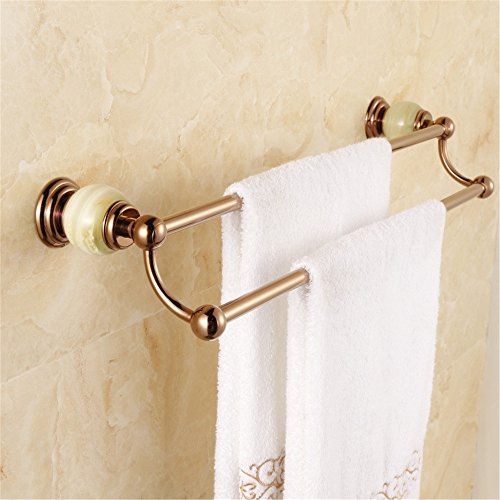 MBYW Portasciugamani Moderno Minimalista Portasciugamani Elegante per Il Bagno di Moda Portasciugamani in Metallo Cromato con Doppio portasciugamani in Metallo Cromato, Lunghezza 62 cm