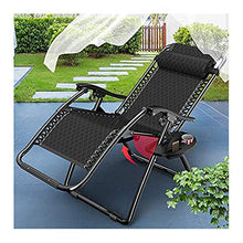 Hyua Zero gravity - Sedia a sdraio regolabile, sedia reclinabile per mobili da esterni, pieghevole, per spiaggia, piscina, cortile, giardino, campeggio (senza cuscino)