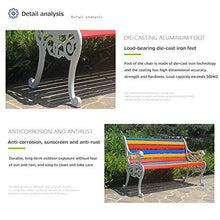 Panchina per Tempo Libero All'aperto Parco Giardino Terrazza Panchina, Panca da Patio Resistente Intemperie con Struttura Ghisa e Legno Massello Anticorrosivo, Panca Decorative Portico a 2-3 Posti