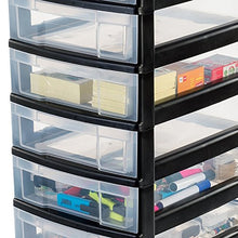 Iris Ohyama, Torre di stoccaggio, 12 cassetti da 6 L, con ruote, maniglie ergonomiche, ufficio, garage - New Chest NMC-012 - Nero
