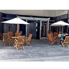 CGBF-Set di Mobili da Giardino in Teak Resistente alle Intemperie,Set Bistrot in Legno Vivente,Tavolo e Sedie Pieghevoli per Terrazze e Balconi,D
