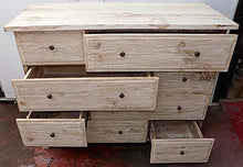 Marblechic - Comò cassettone settimino in teak bianco decapato cm 126x54x100h 8 cassetti